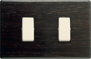 PLACCA DUE FORI IN VERO LEGNO SERIE CLICK WENGÉ
