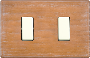 PLACCA DUE FORI IN VERO LEGNO SERIE CLICK ROVERE SBIANCATO