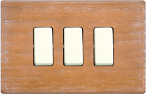 PLACCA TRE FORI IN VERO LEGNO SERIE CLICK ROVERE SBIANCATO