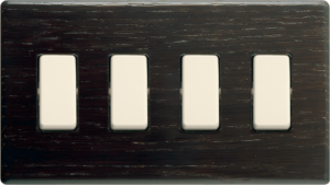 PLACCA QUATTRO FORI IN VERO LEGNO SERIE CLICK WENGÉ