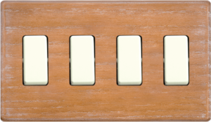 PLACCA QUATTRO FORI IN VERO LEGNO SERIE CLICK ROVERE SBIANCATO