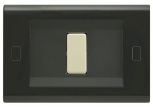 2571-GS - Placca Tocco 1 foro Grigio Scuro