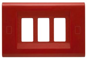 2573/R - PLACCA TOCCO 3 FORI ROSSO